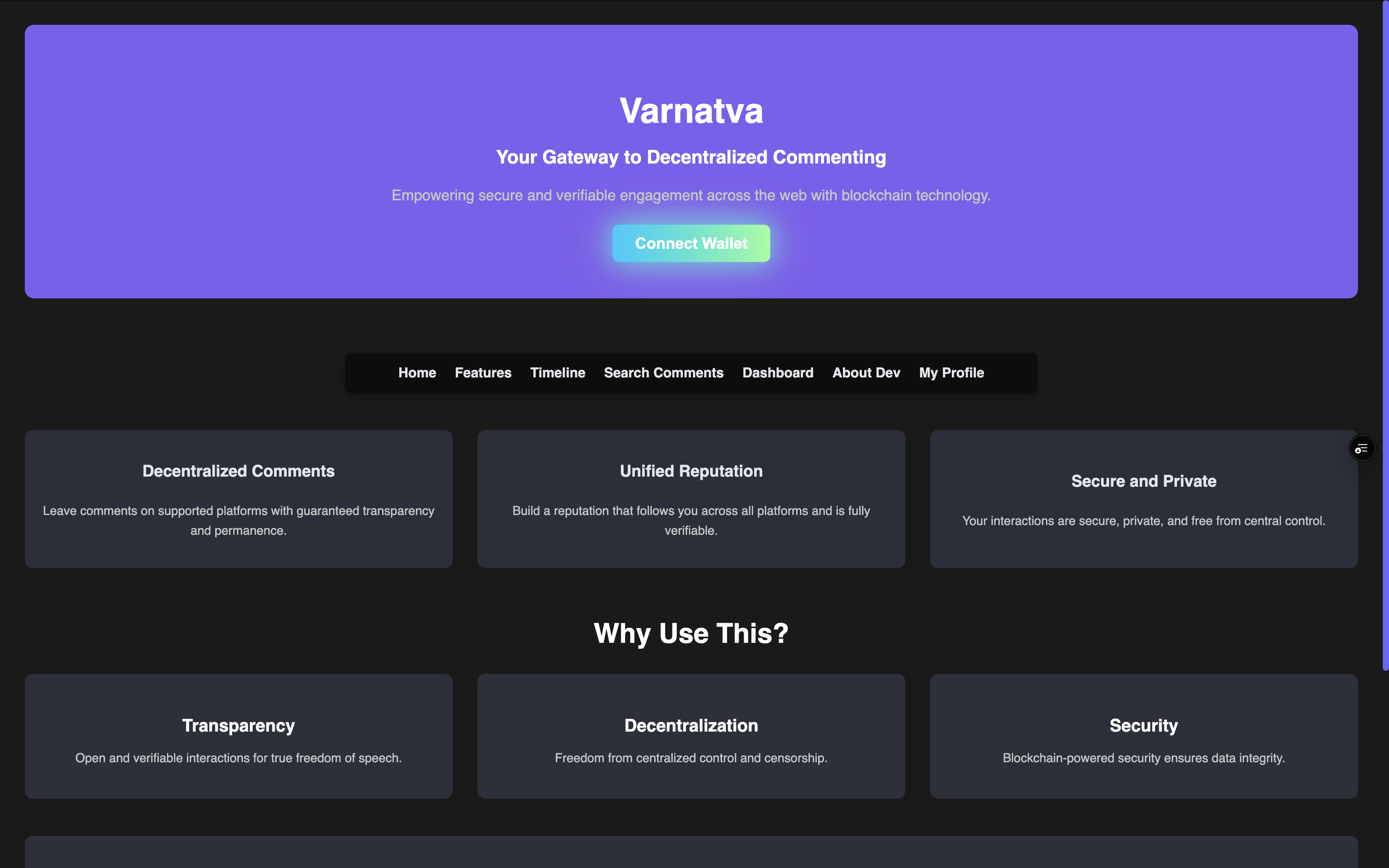 Screenshot of Varnatva project